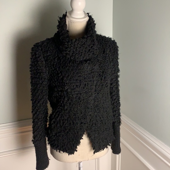 IRO Caty Crepe and Wool Blend Black Jacket 38 - Picture 6 of 10